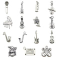 AA016506 Handmade Vintage Tibetan Silver Antique Silver Violin DIY Earrings Bag Key Ring Accessories Pendant