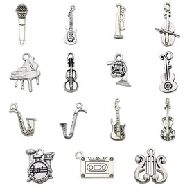 AA016506 Handmade Vintage Tibetan Silver Antique Silver Violin DIY Earrings Bag Key Ring Accessories Pendant