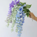 Simulated Artificial Flower 3-Pronged Hanging Vine Ceiling Wisteria for Wedding Home Floral Decor