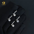 Popular Unisex Hip Hop Fashion Multiple Wear Hoops 925 Sterling Silver 0.5ct Charms Moissanite Earrings