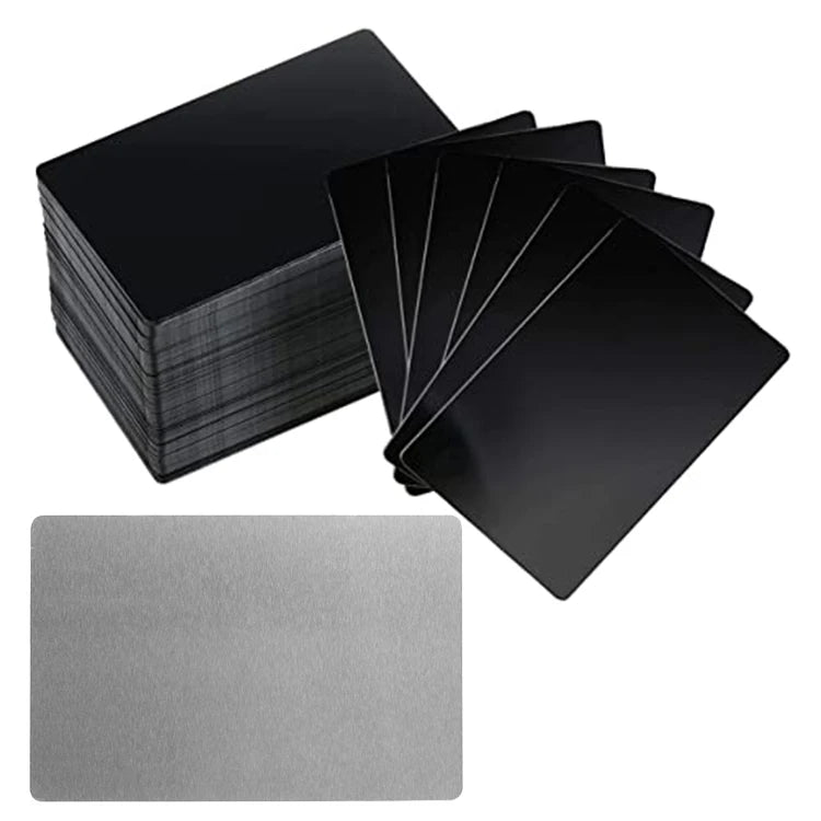Wholesale Blank Aluminum Stainless Steel Laser DIY Custom Printing Colorful Metal Copper Business Cards Thank You Cards Luxury