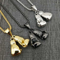 Wholesale Hip Hop Jewelry Stainless Steel Casting Model Glove Pendant Boxing Necklace