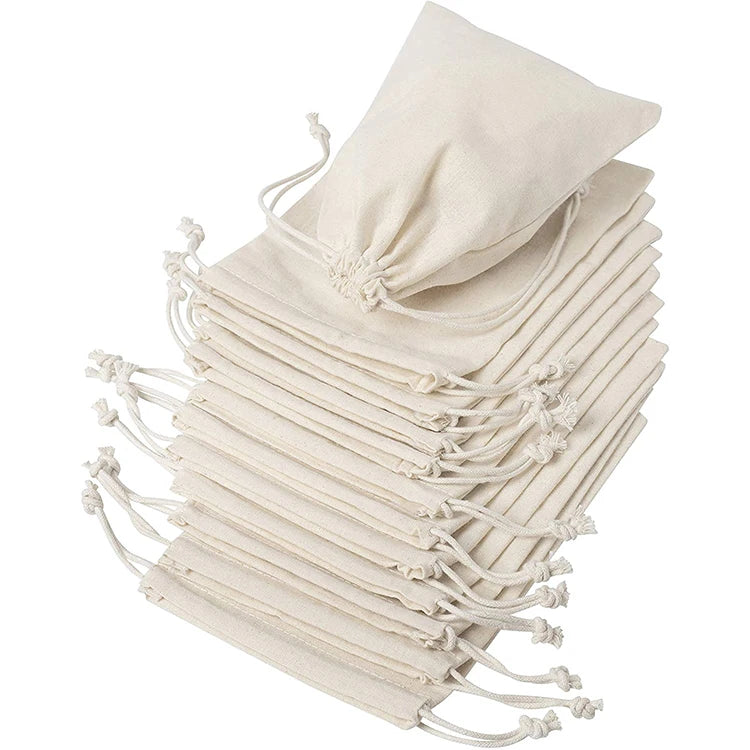 Custom Cotton Drawstring Bag with Dustproof Small Canvas Folding Style and Letter Pattern Custom Logo Option
