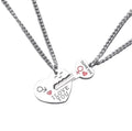 Tarnish Free You Hold the Key to My Heart Love Red Heart Lock Shaped Key Chain Couple Necklace Jewelry Sets for Valentines Day