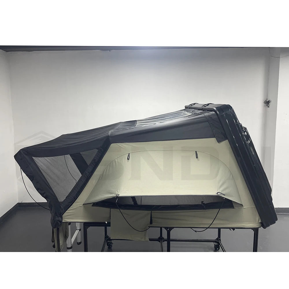 SNDN 4X4  Quick Setup Waterproof Clamshell ABS Hard Shell Roof Top Tent 4 Person Rooftop Tent With Annex for Off-Road Camping