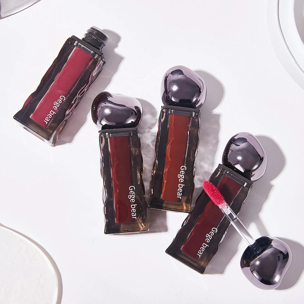 Custom Logo High-Pigment Matte Velvet Cream Liquid Lip Glaze Natural Gloss Crystal Essence Lipstick Mineral Labeling Pattern