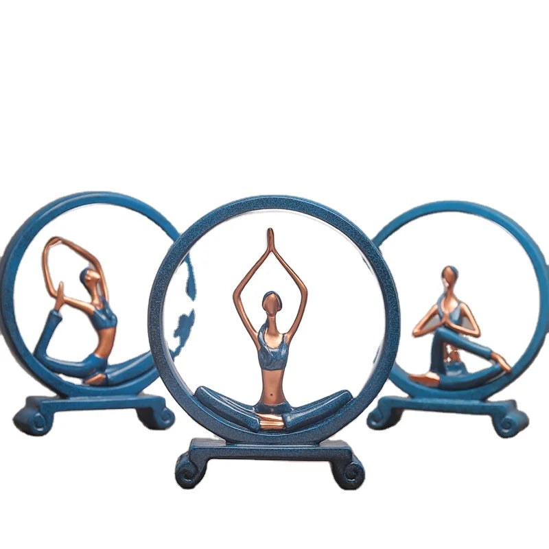 Creative Yoga Girl Statue Living Room TV Cabinet Decoration Resin Home Furnishings