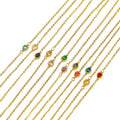 Hot Sales Luxury Women's Trendy 12 Birthstone Zircon Fashion Necklace Water-Drop Shaped High-End Stainless Steel Charms Necklace
