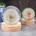 Crystal Ball Night Light Epoxy Mold Set with Wooden LED Light Base Table Lamp Decoration