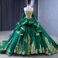 Jancember Rsm231041 Green Off Shoulder Sequin Pearls Luxury Ball Gown Evening Dress