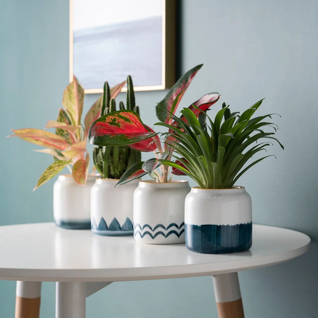 New Home Decor Ceramic Flower Plant Pots Bulk Small Glazed Succulent Planter Hand Painted