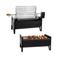Outdoor Patio Backyard Barbecue 2-in-1 Charcoal Grill Rotisserie Kit 3 Stainless Steel Rotating Baskets 24 Grill Powder Coated