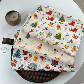 20*20 130GSM 100% Cotton Christmas Cotton Fabric Woven Digital Printing for Shirts Dresses DIY