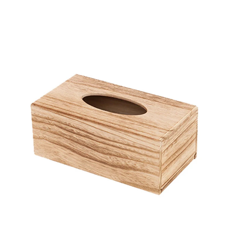 Rustic Vintage Napkin Box Holder Luxury Torched Wood Rectangular Facial Organizer Home Bathroom Storage Paper Luxury Bathrooms