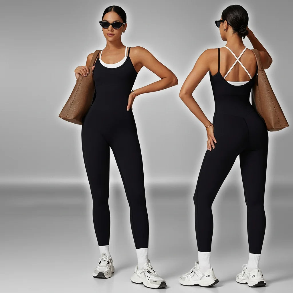 Custom Quick Dry Breathable 4-Way Stretch Yoga Jumpsuit for Women Gym Wear