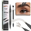 Custom Logo 2-in-1 Dual-Ended Liquid Eyebrow Eyeliner Pencil Customizable Waterproof & Long Lasting Eyebrow Pen with 2 Fork