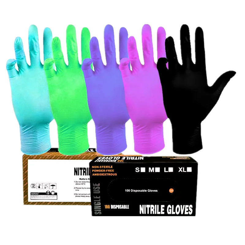 Factory Wholesale Beauty Salon Nail Art Clean Food Service Tattoo Make up Powder Latex Free Pure Nitrile Gloves Disposable Glove