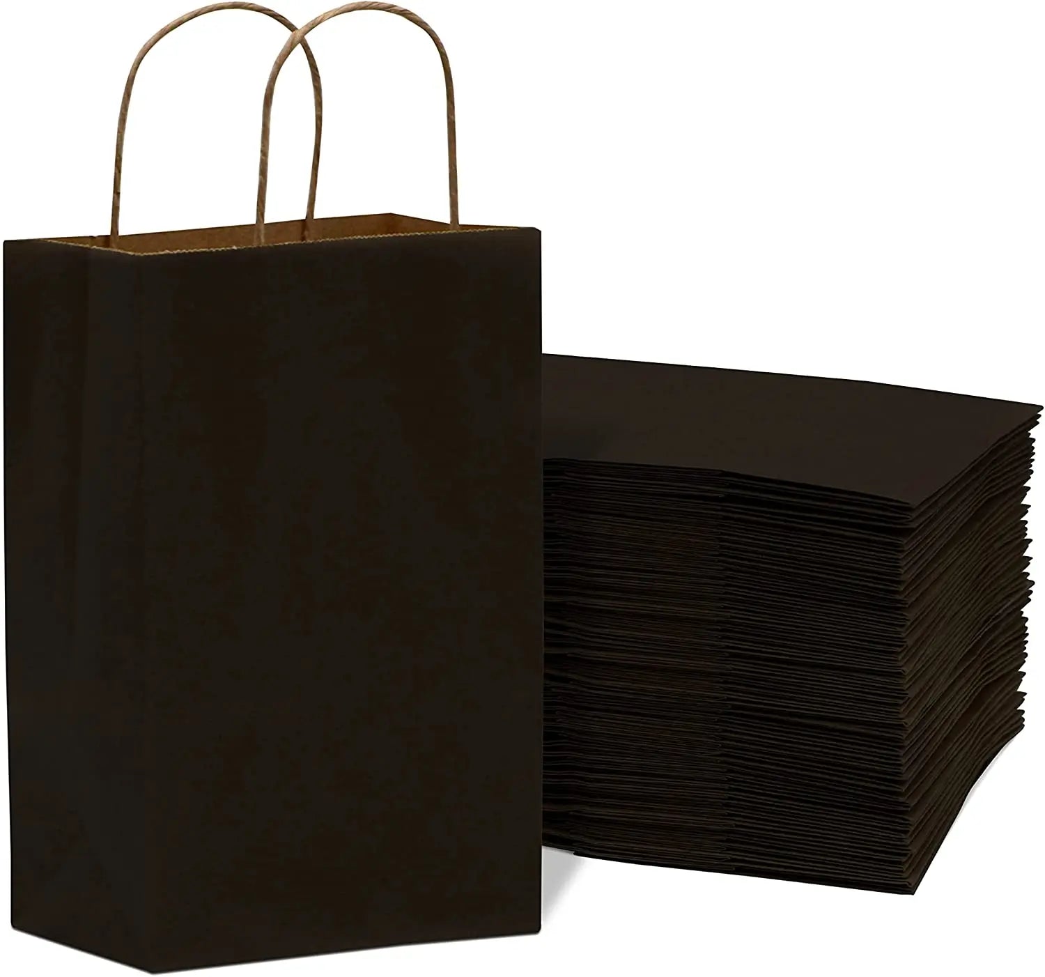 Black Paper Bags with Handles Bulk for Shopping Bag Paper