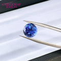 Top Quality Cornflower Blue Sapphire Round Shape Synthetic Lab Grown Sapphire Diamond Cutting with Inclusions for Jewelry Making