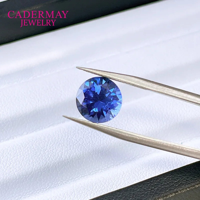 Top Quality Cornflower Blue Sapphire Round Shape Synthetic Lab Grown Sapphire Diamond Cutting with Inclusions for Jewelry Making