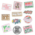 Iron on Embroidery pink Merry Christmas Pumpkin Spice pink Patch for Outdoor Overcoat Hat Decoration