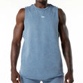 Custom Gym Tank Top Men Custom Singlet Plus Size Workout Fitness Gym Washed Ribbed Square Neck Cropped Tank Top