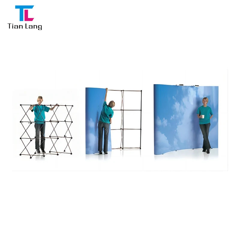 Tian Lang Customizable Printed Wedding Backdrop Stand Portable Aluminum Alloy Frame Tension Fabric Display for Trade Shows