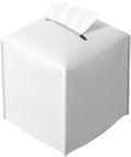 Custom Logo Square Tissue Box Cover with PU Leather Belt Holder Modern Stylish Design for Bathroom Bedroom or Hotel
