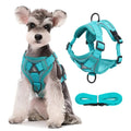 Premium XL Reflective Breathable Pet Harness New Dog Leash Vest Fashion Padded Ribbon/Buckle Solid Pattern Polyester Material