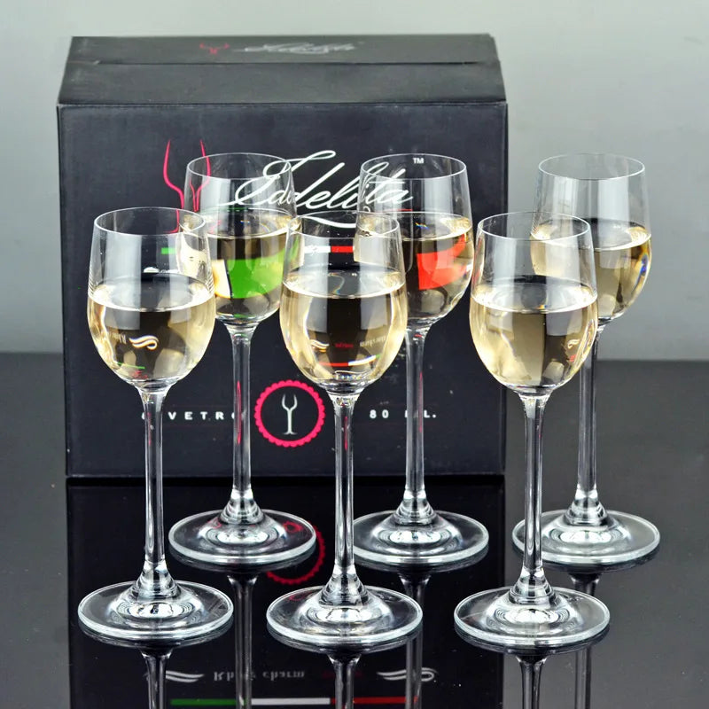 Wholesale Elegant White Wine Liqueur Glass Creative Tall Crystal Glass Spirit Home Bar Shot Glass