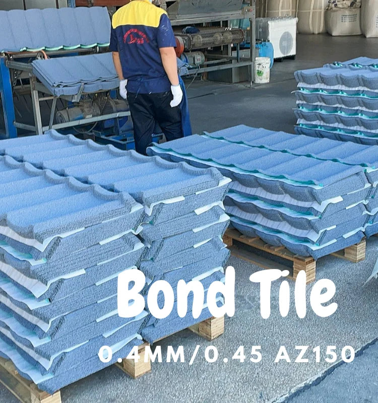 Custom Modern Stone Coated Metal Steel Sheet Heat Resistant Roof Tiles for Villa or Hotel