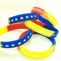 Manufacturer Venezuela Vinotinto Silicone Bracelet Yellow Blue Venezuela Flag Rubber Wristband Custom Logo Pulsera De Silicona