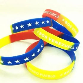 Manufacturer Venezuela Vinotinto Silicone Bracelet Yellow Blue Venezuela Flag Rubber Wristband Custom Logo Pulsera De Silicona