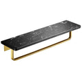Luxury Bathroom Accessories Mao'jin'j Toilet Wall-mounted Black Marble Dressing Table Shower Caddy Rack