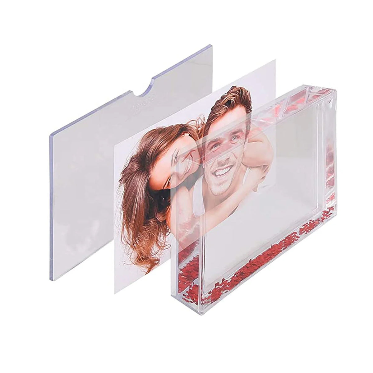 Red Heart Picture Frame Cute Liquid Acrylic Photo Frames for Family Friends Couples Gifts Mount for 4x6 Inch (10x15 Cm) Picture MegaBDM