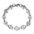 Men Women Silver Water Proof Rhombic Shape Chain Stainless Steel Jewellery Bracelets
