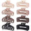 8 Pack 4.3 Inch Large Hair Clips Neutral Color Hair Claw Clips for Women Thin Thick Curly Hair Big Matte Claw Clips Z01