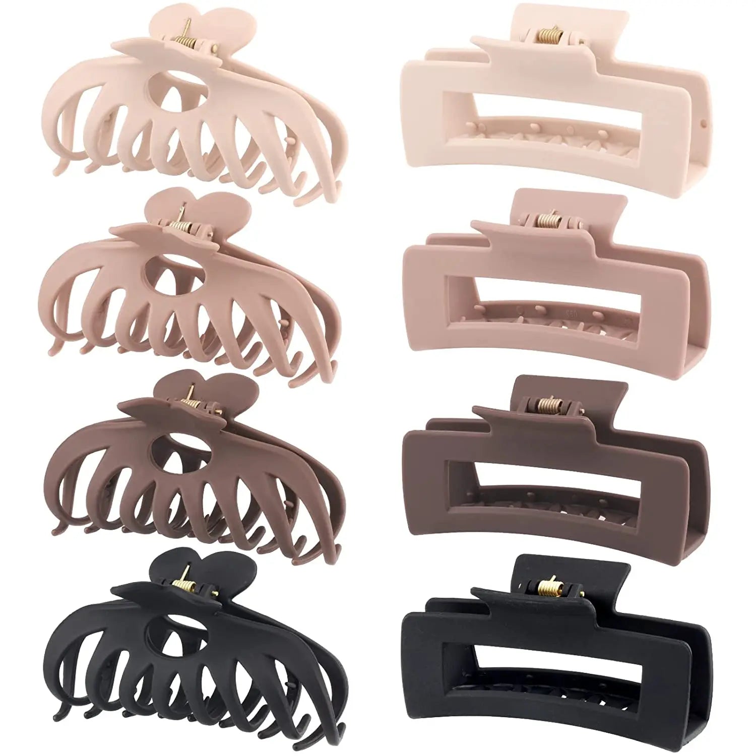 8 Pack 4.3 Inch Large Hair Clips Neutral Color Hair Claw Clips for Women Thin Thick Curly Hair Big Matte Claw Clips Z01