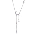 Stainless Steel Bracelet Micro Diamond Moon Necklace XINGX Tassel Clavicle Chain Female Moon Pendant Temperament Necklace