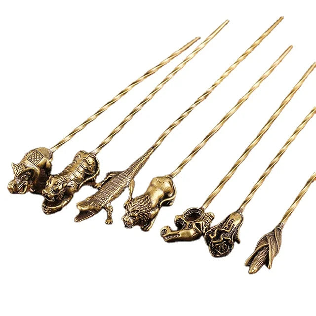 Multi Function Classic Portable Cooper Spiral Carving Cigar Drill Needle for Piercing