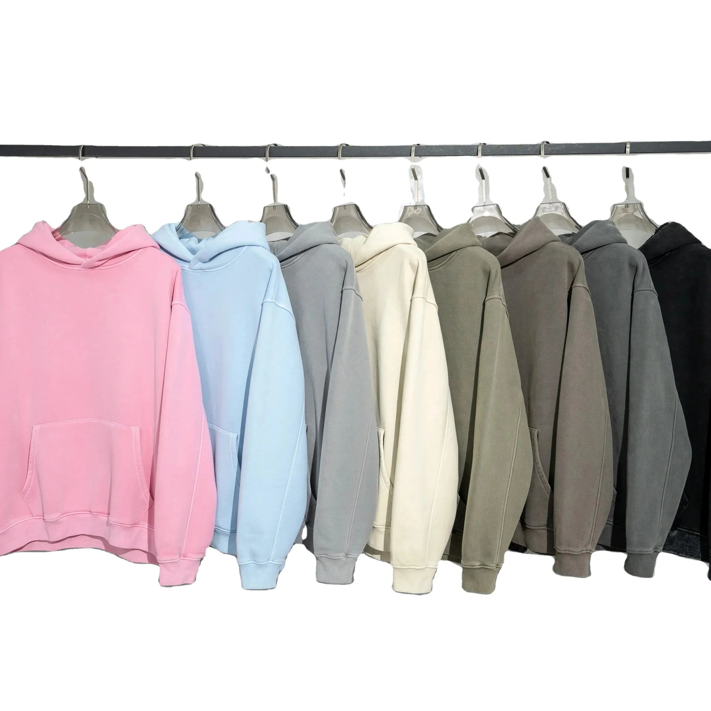 2023 Winter Solid Eco-Friendly Warm Fleece Acid Wash Heavy Weight Jumper Hoodie Plus Size Men Oversized Vintage Hoodie Tracksuit