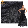 90%polyester 10%spandex Rose Flocked Tulle Mesh Fabric for Women Clothing Elastic Stretch Mesh Net
