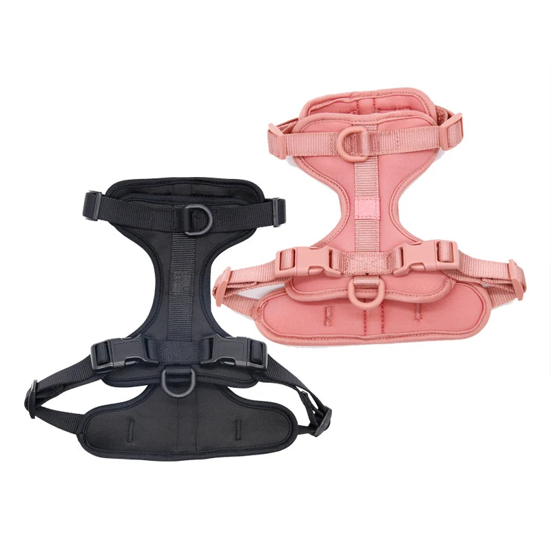 S M L XL Sizes Cute Nylon Fiber Cat Harness Vest with Escape Proof Neoprene Mesh Breakaway Collar Leash Set for Pet Harnesses