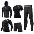 Men's Casual Fitness Quick-Drying Sportswear Knitted Long Sleeve Trousers with Solid Pattern for Running Basketball & Football