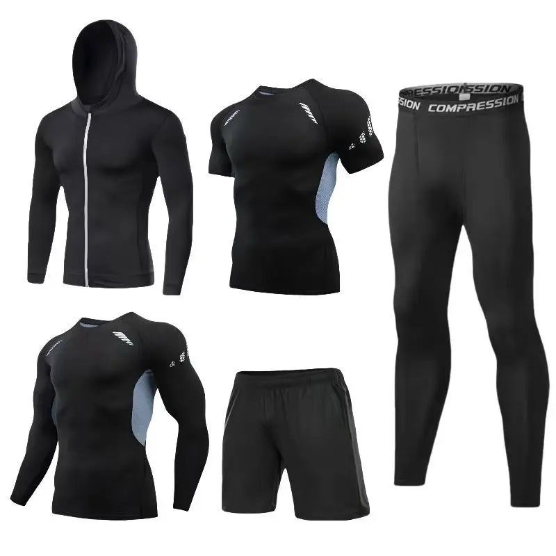 Men's Casual Fitness Quick-Drying Sportswear Knitted Long Sleeve Trousers with Solid Pattern for Running Basketball & Football