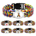 Faith Hope Love Autism Dad Mom Aunt Grandma Awareness Ribbon Puzzle Piece Women Wristband OEM ODM Paracord Survival Bracelet