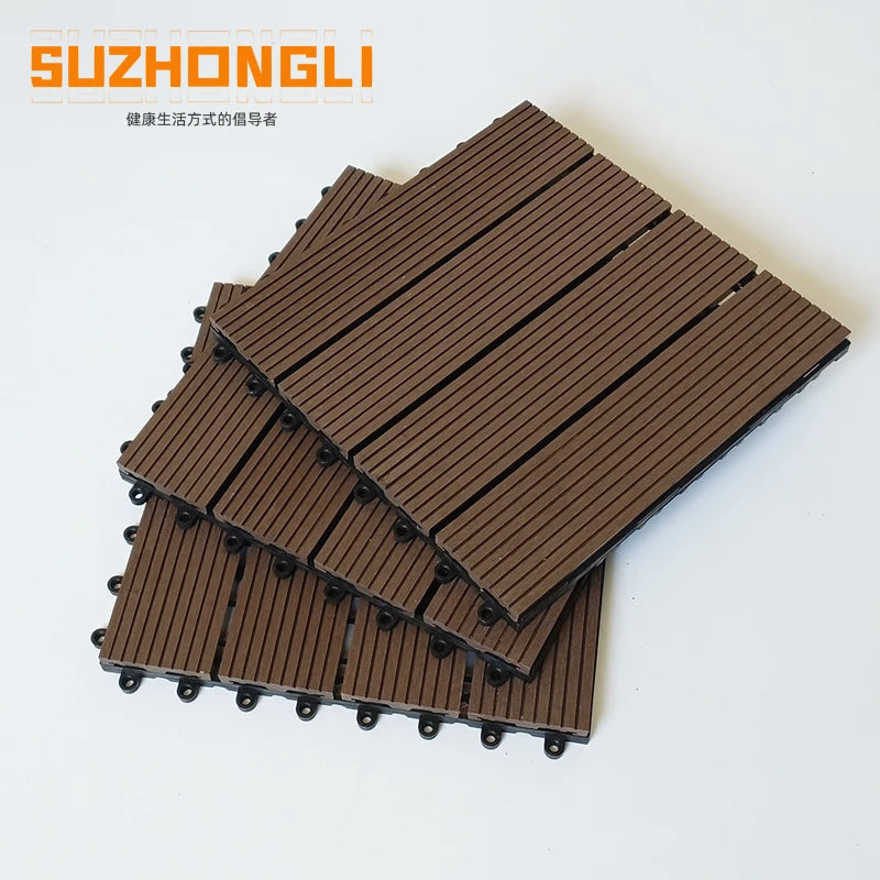 DIY WPC Outdoor Garden Landscaping & Decking Tiles Interlocking Decking Composite Floor