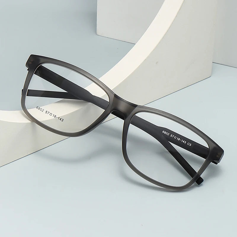 TR90 Square Full-Rim Animal Print Sports Style Lightweight Anti-Blue Light Sunglasses Acrylic Lenses Unisex Eyeglasses Frames