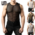 Trending Mesh Tank Tops Sleeveless Transparent Breathable Summer Undershirt Sexy Casual Fashion Vest for Men