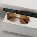 Newest Metal Sun Glasses Custom Logo Women Square Vintage TAC Polarized Sunglasses 2024